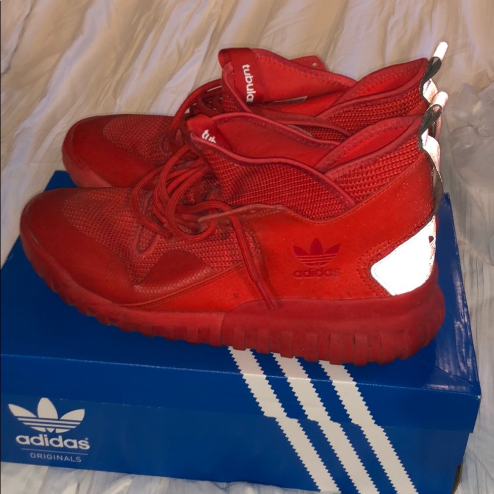 Sz 11 All Red Tubular Adidas Originals